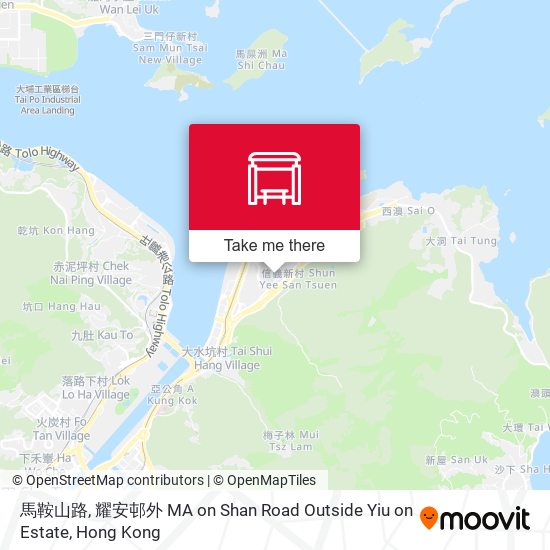 馬鞍山路, 耀安邨外 MA on Shan Road Outside Yiu on Estate map