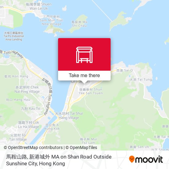 馬鞍山路, 新港城外 MA on Shan Road Outside Sunshine City map