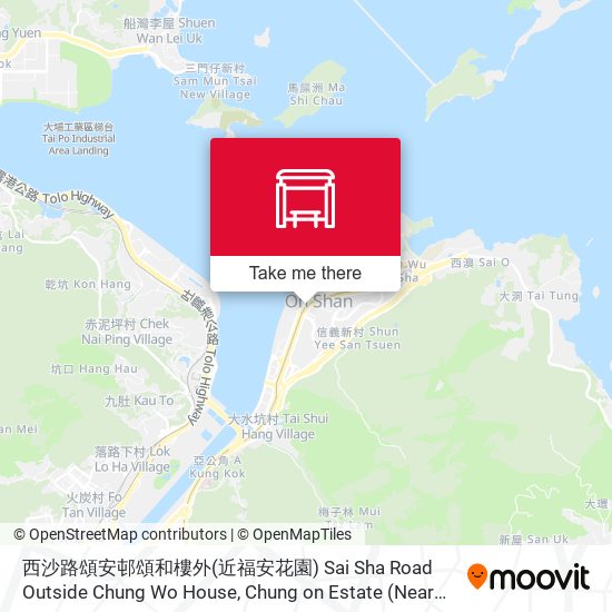 西沙路頌安邨頌和樓外(近福安花園) Sai Sha Road Outside Chung Wo House, Chung on Estate (Near Fok on Garden) map