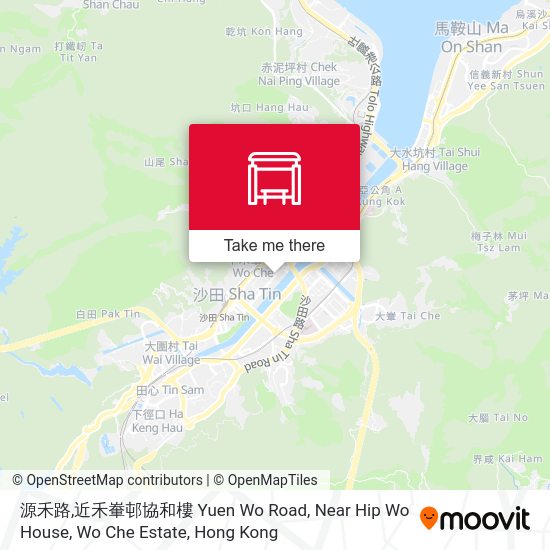 源禾路,禾輋邨外的巴士停車灣 Bus Lay-By on Yuen Wo Road Outside Wo Che Estate map