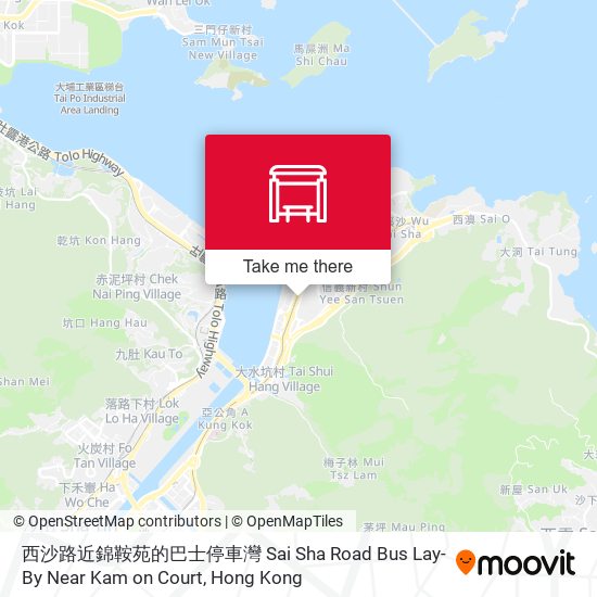 西沙路近錦鞍苑的巴士停車灣 Sai Sha Road Bus Lay-By Near Kam on Court map