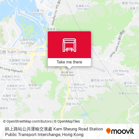 錦上路站公共運輸交滙處 Kam Sheung Road Station Public Transport Interchange map