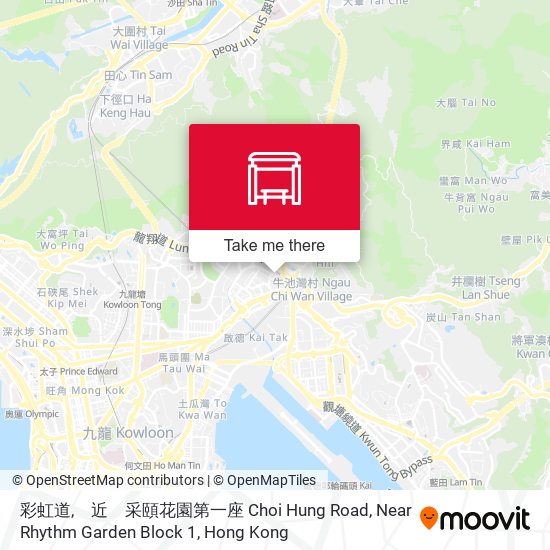 彩虹道,　近　采頤花園第一座 Choi Hung Road, Near Rhythm Garden Block 1 map