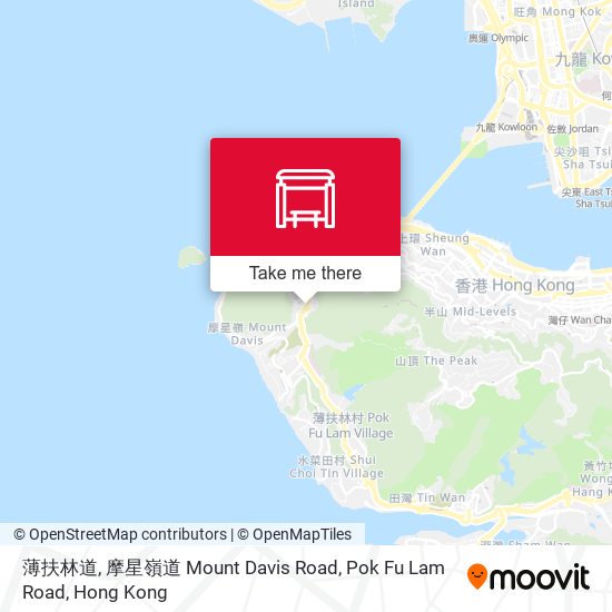 薄扶林道, 摩星嶺道 Mount Davis Road, Pok Fu Lam Road map