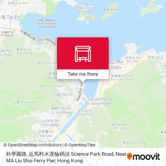 科學園路, 近馬料水渡輪碼頭 Science Park Road, Near MA Liu Shui Ferry Pier map
