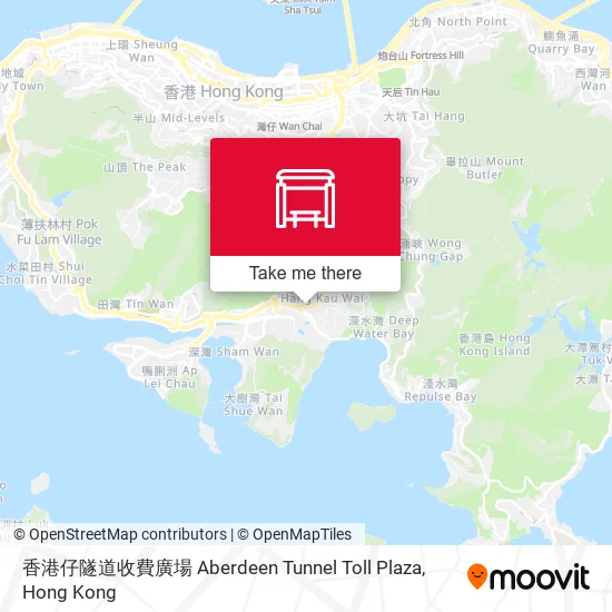 香港仔隧道收費廣場 Aberdeen Tunnel Toll Plaza地圖