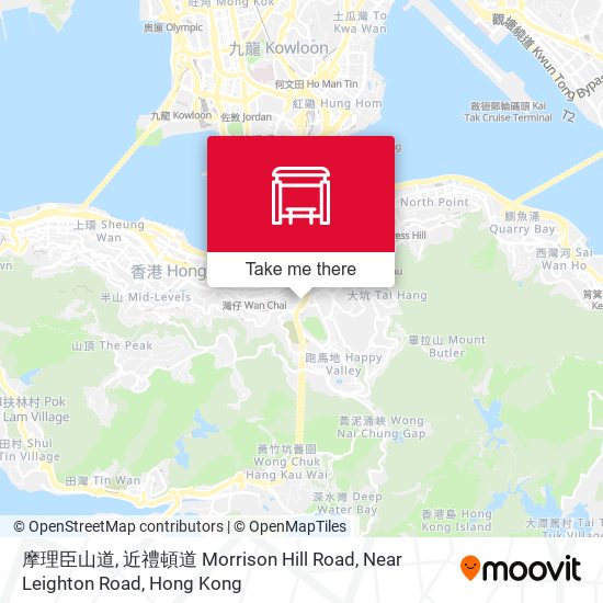 摩理臣山道, 近禮頓道 Morrison Hill Road, Near Leighton Road map