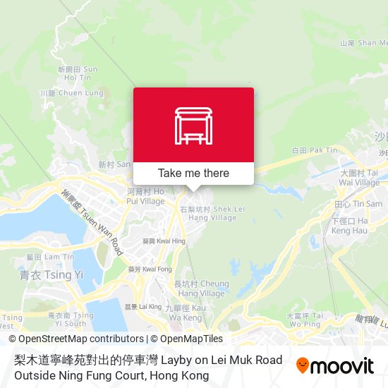 梨木道寧峰苑對出的停車灣 Layby on Lei Muk Road Outside Ning Fung Court map