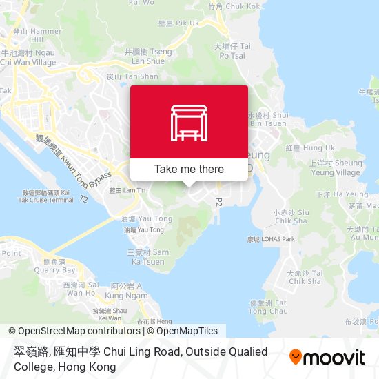 翠嶺路, 匯知中學 Chui Ling Road, Outside Qualied College map