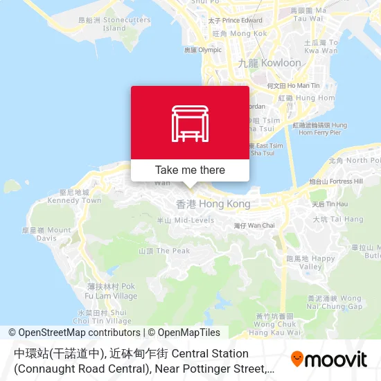 中環站(干諾道中), 近砵甸乍街 Central Station (Connaught Road Central), Near Pottinger Street地圖
