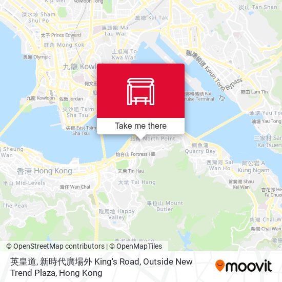 英皇道, 新時代廣場外 King's Road, Outside New Trend Plaza map