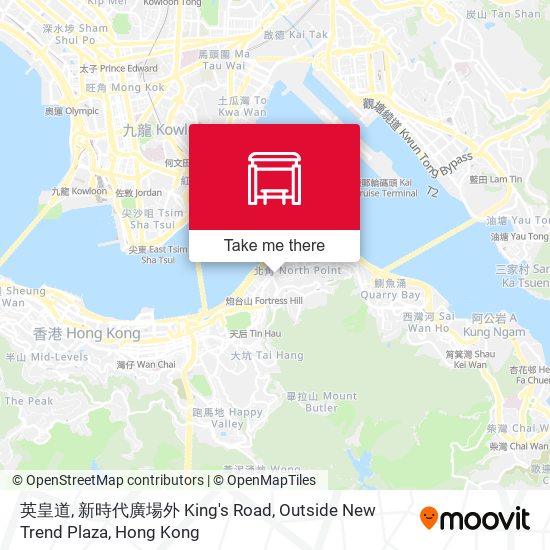 英皇道,新時代廣場外 King's Road, Outside New Trend Plaza map