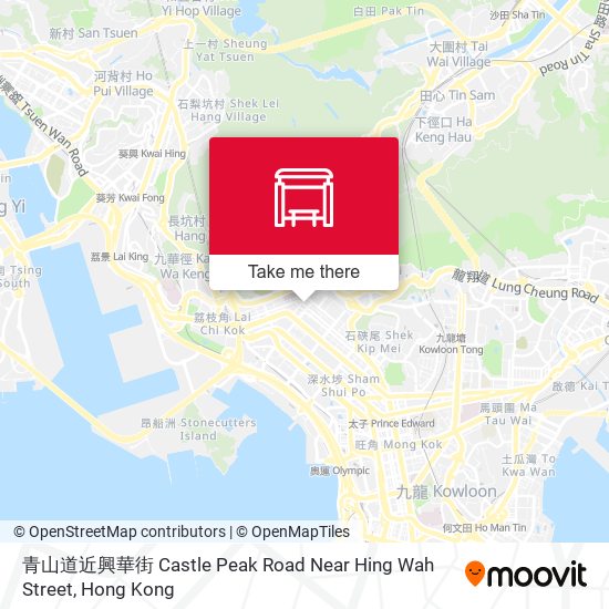 青山道近興華街 Castle Peak Road Near Hing Wah Street map