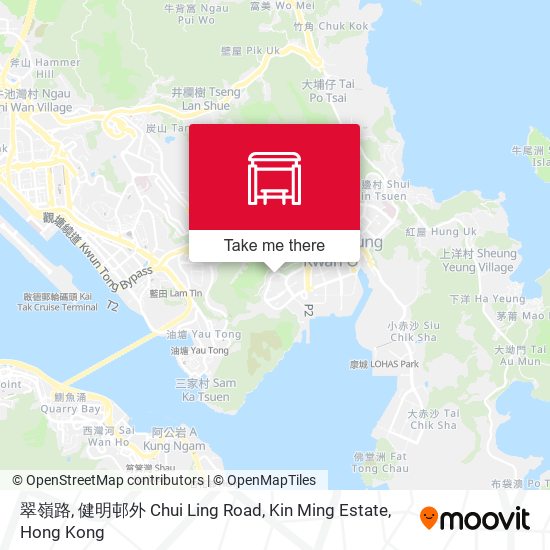 翠嶺路, 健明邨外 Chui Ling Road, Kin Ming Estate map