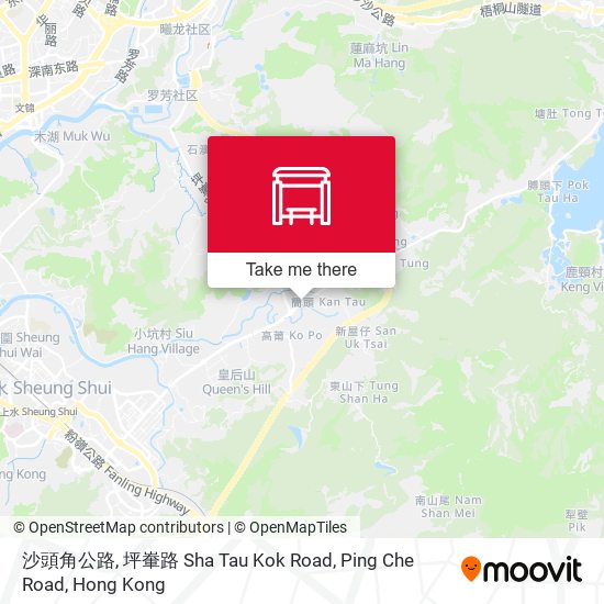 沙頭角公路, 坪輋路 Sha Tau Kok Road, Ping Che Road map