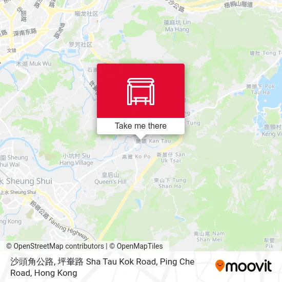沙頭角公路, 坪輋路 Sha Tau Kok Road, Ping Che Road map