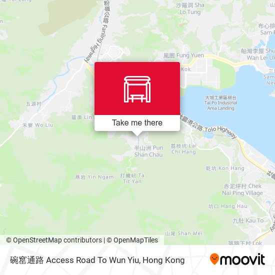 碗窰通路 Access Road To Wun Yiu map
