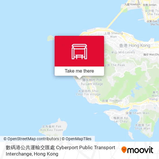 數碼港公共運輸交匯處 Cyberport Public Transport Interchange地圖
