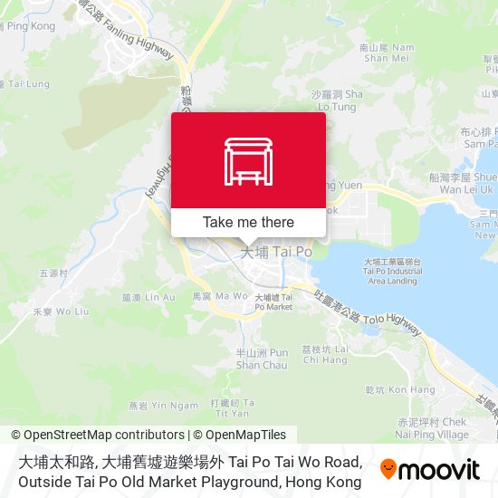 大埔太和路, 大埔舊墟遊樂場外 Tai Po Tai Wo Road, Outside Tai Po Old Market Playground map