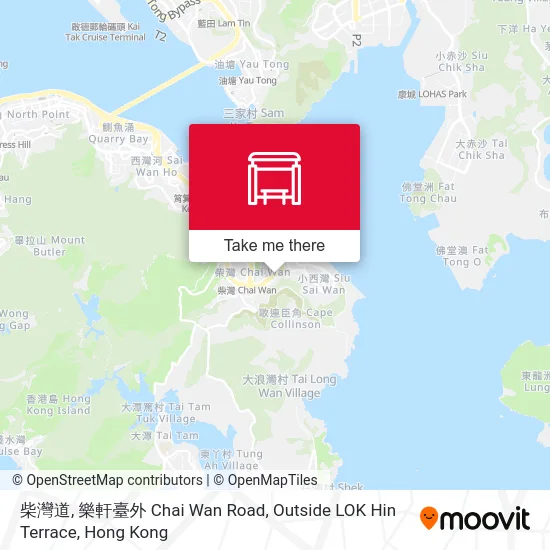 柴灣道, 樂軒臺外 Chai Wan Road, Outside LOK Hin Terrace map