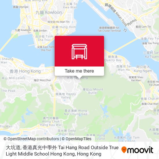 大坑道, 香港真光中學外 Tai Hang Road Outside True Light Middle School Hong Kong map