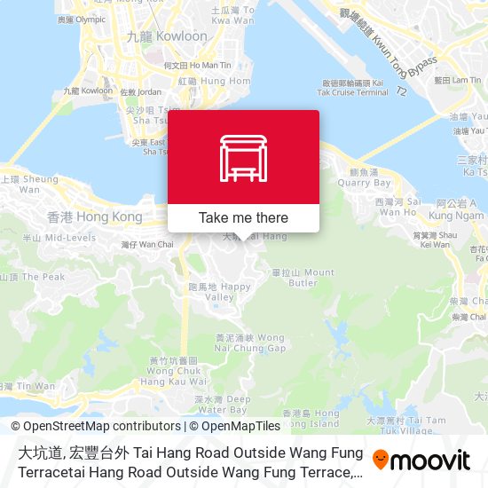 大坑道, 宏豐台外 Tai Hang Road Outside Wang Fung Terracetai Hang Road Outside Wang Fung Terrace map
