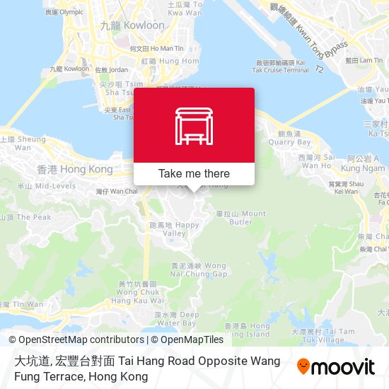 大坑道, 宏豐台對面 Tai Hang Road Opposite Wang Fung Terrace map