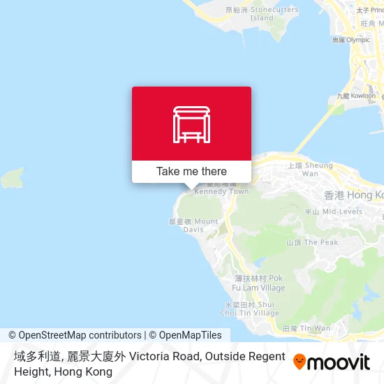 域多利道, 麗景大廈外 Victoria Road, Outside Regent Height map