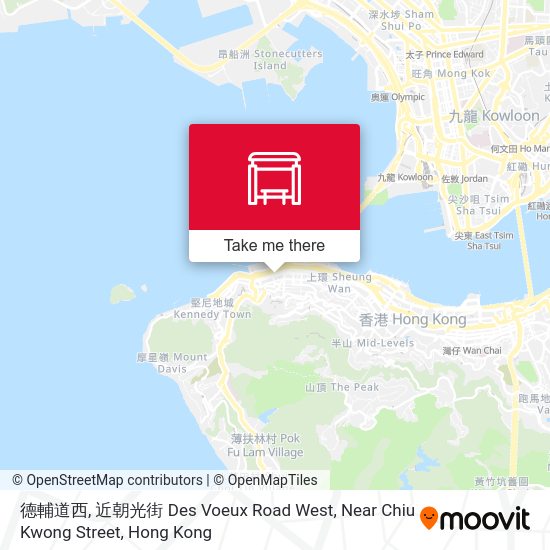 德輔道西, 近朝光街 Des Voeux Road West, Near Chiu Kwong Street map