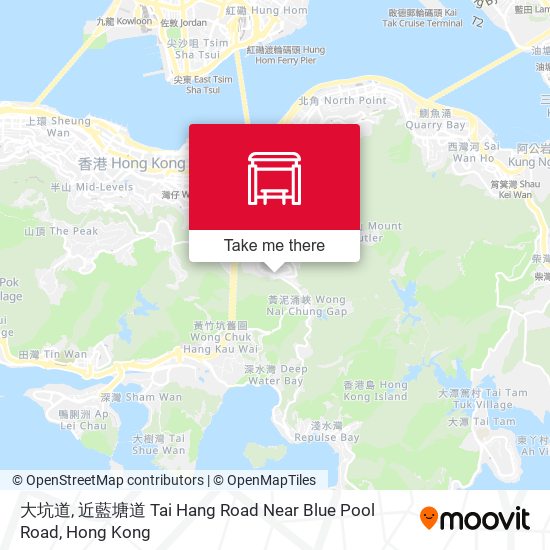 大坑道, 近藍塘道 Tai Hang Road Near Blue Pool Road map