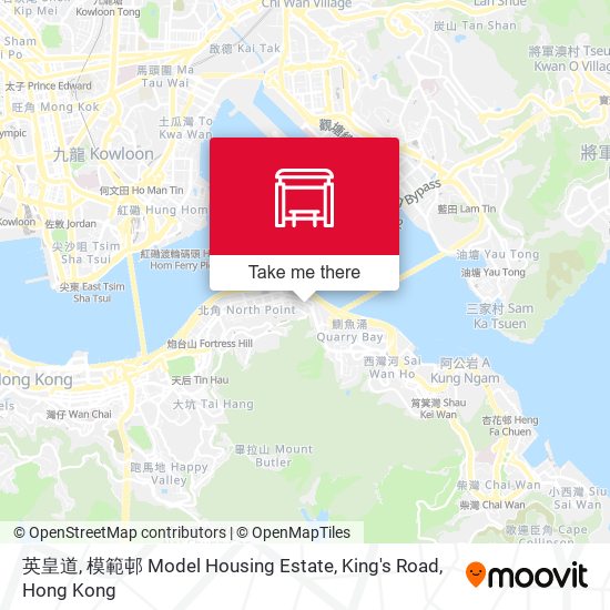 英皇道, 模範邨 Model Housing Estate, King's Road map