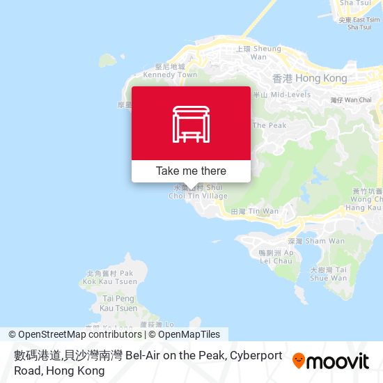 數碼港道,貝沙灣南灣 Bel-Air on the Peak, Cyberport Road map