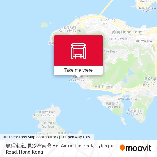 數碼港道, 貝沙灣南灣 Bel-Air on the Peak, Cyberport Road map
