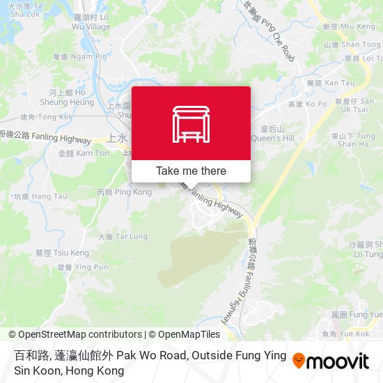 百和路, 蓬瀛仙館外 Pak Wo Road, Outside Fung Ying Sin Koon map