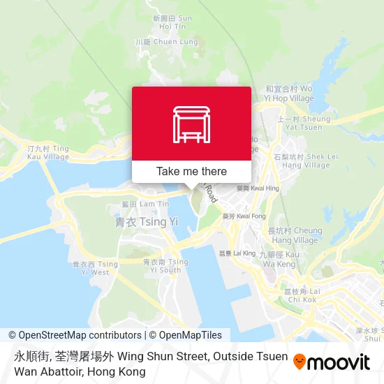 永順街, 荃灣屠場外 Wing Shun Street, Outside Tsuen Wan Abattoir map