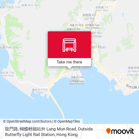 龍門路, 蝴蝶輕鐵站外 Lung Mun Road, Outside Butterfly Light Rail Station map