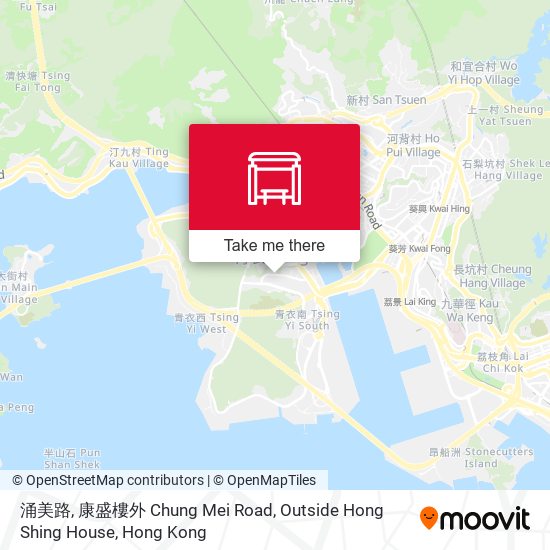 涌美路, 康盛樓外 Chung Mei Road, Outside Hong Shing House map