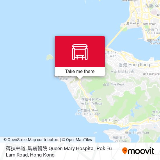 薄扶林道, 瑪麗醫院 Queen Mary Hospital, Pok Fu Lam Road map