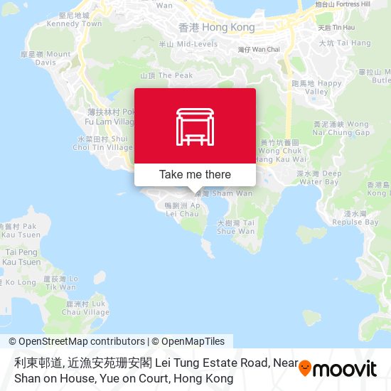 利東邨道, 近漁安苑珊安閣 Lei Tung Estate Road, Near Shan on House, Yue on Court map