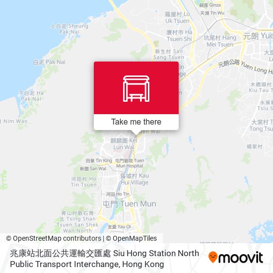 兆康站北面公共運輸交匯處 Siu Hong Station North Public Transport Interchange map