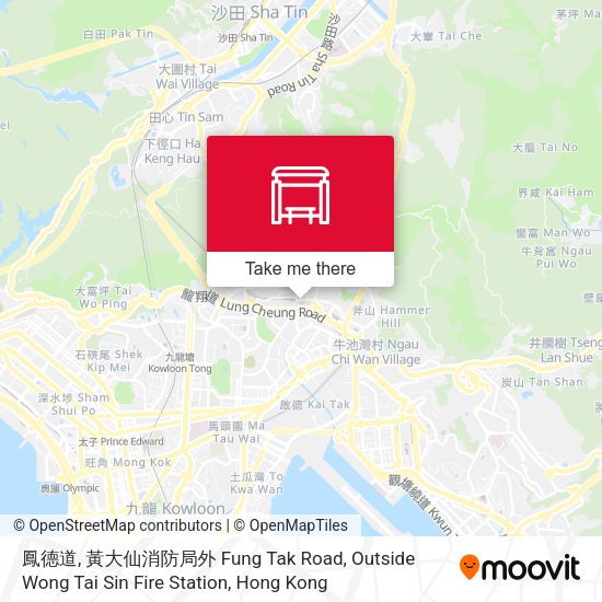 鳳德道, 黃大仙消防局外 Fung Tak Road, Outside Wong Tai Sin Fire Station map
