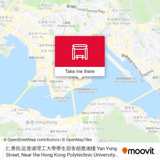 仁勇街,近香港理工大學學生宿舍胡應湘樓 Yan Yung Street, Near the Hong Kong Polytechnic University Student Halls Of Residence Sir Gordon Wu Wing map
