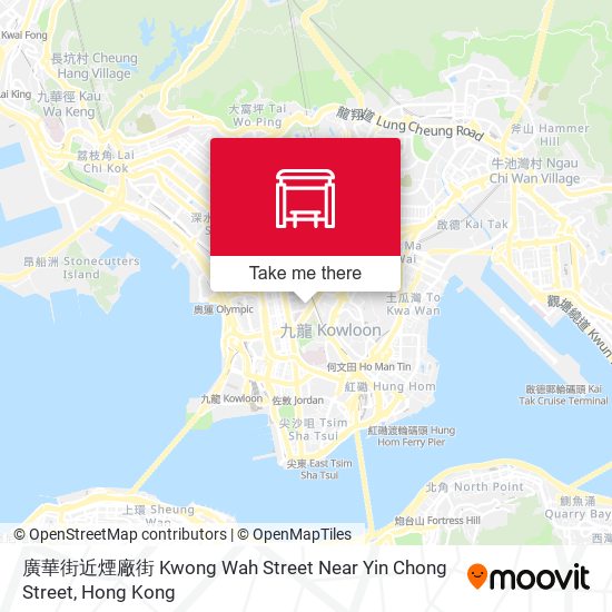 廣華街近煙廠街 Kwong Wah Street Near Yin Chong Street map