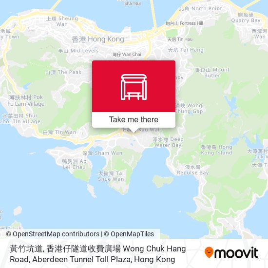 黃竹坑道, 香港仔隧道收費廣場 Wong Chuk Hang Road, Aberdeen Tunnel Toll Plaza map