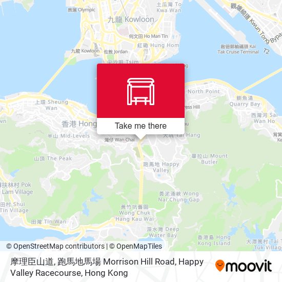 摩理臣山道, 跑馬地馬場 Morrison Hill Road, Happy Valley Racecourse map