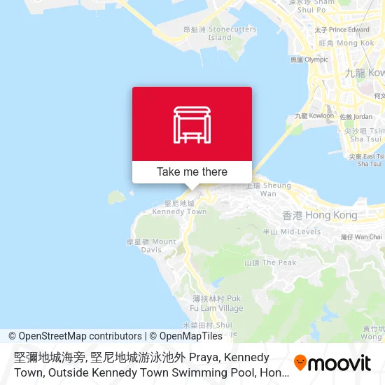 堅彌地城海旁, 堅尼地城游泳池外 Praya, Kennedy Town, Outside Kennedy Town Swimming Pool地圖