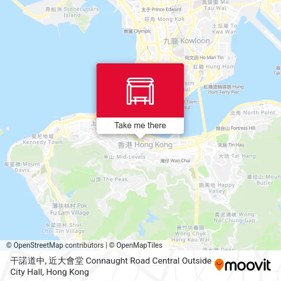 干諾道中, 近大會堂 Connaught Road Central Outside City Hall地圖