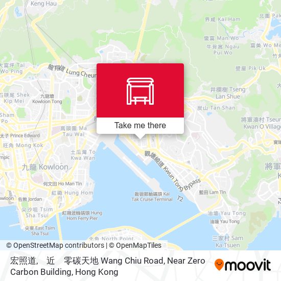 宏照道,　近　零碳天地 Wang Chiu Road, Near Zero Carbon Building map