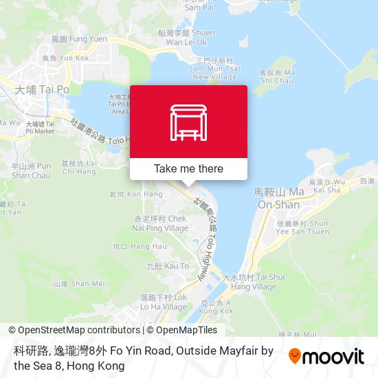 科研路, 逸瓏灣8外 Fo Yin Road, Outside Mayfair by the Sea 8 map