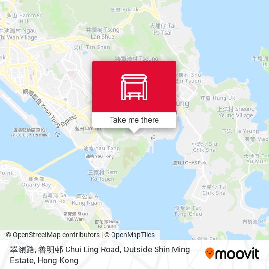 翠嶺路, 善明邨 Chui Ling Road, Outside Shin Ming Estate map